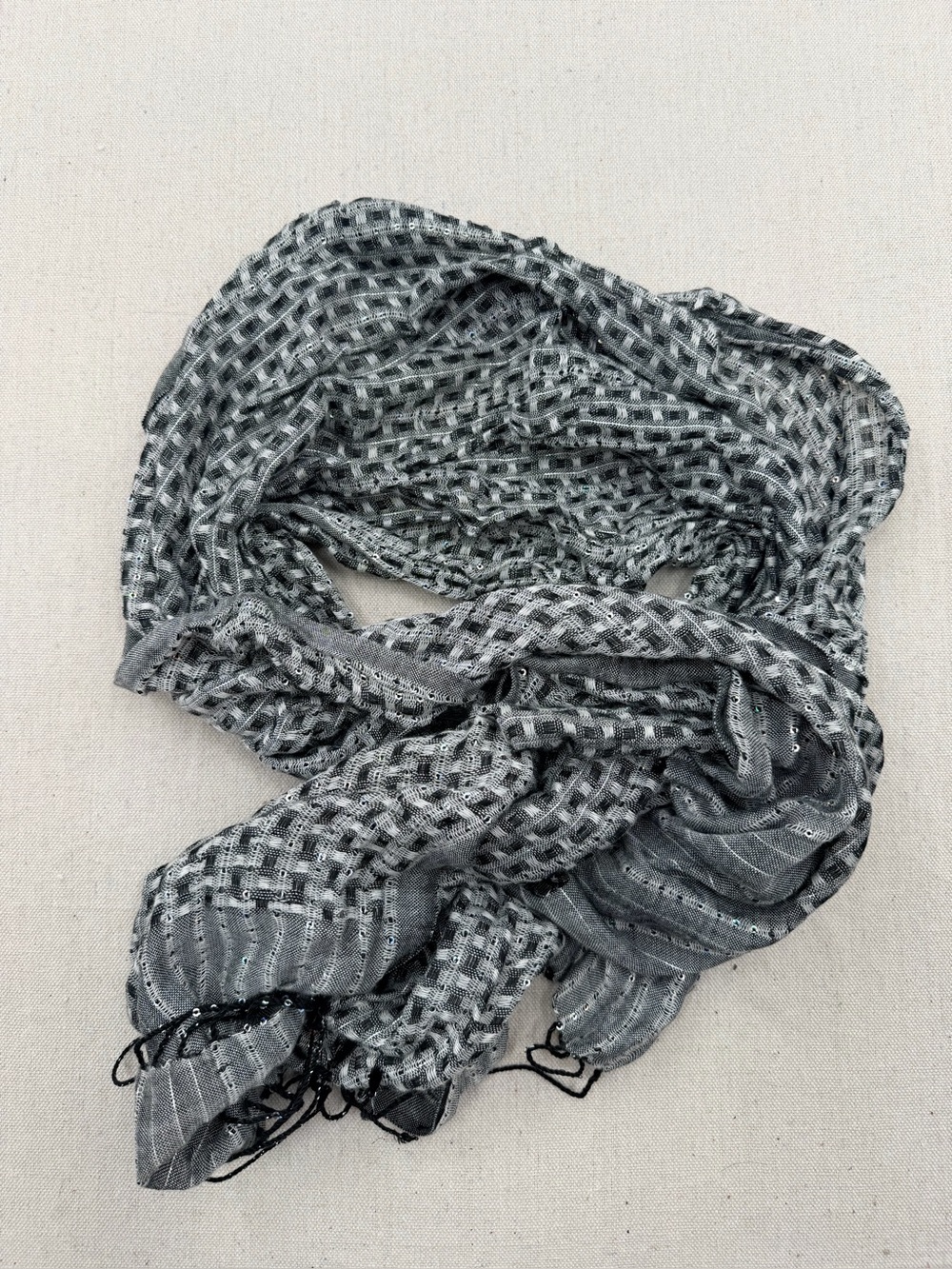 Cejon Black and Silver Metallic Knit Scarf
